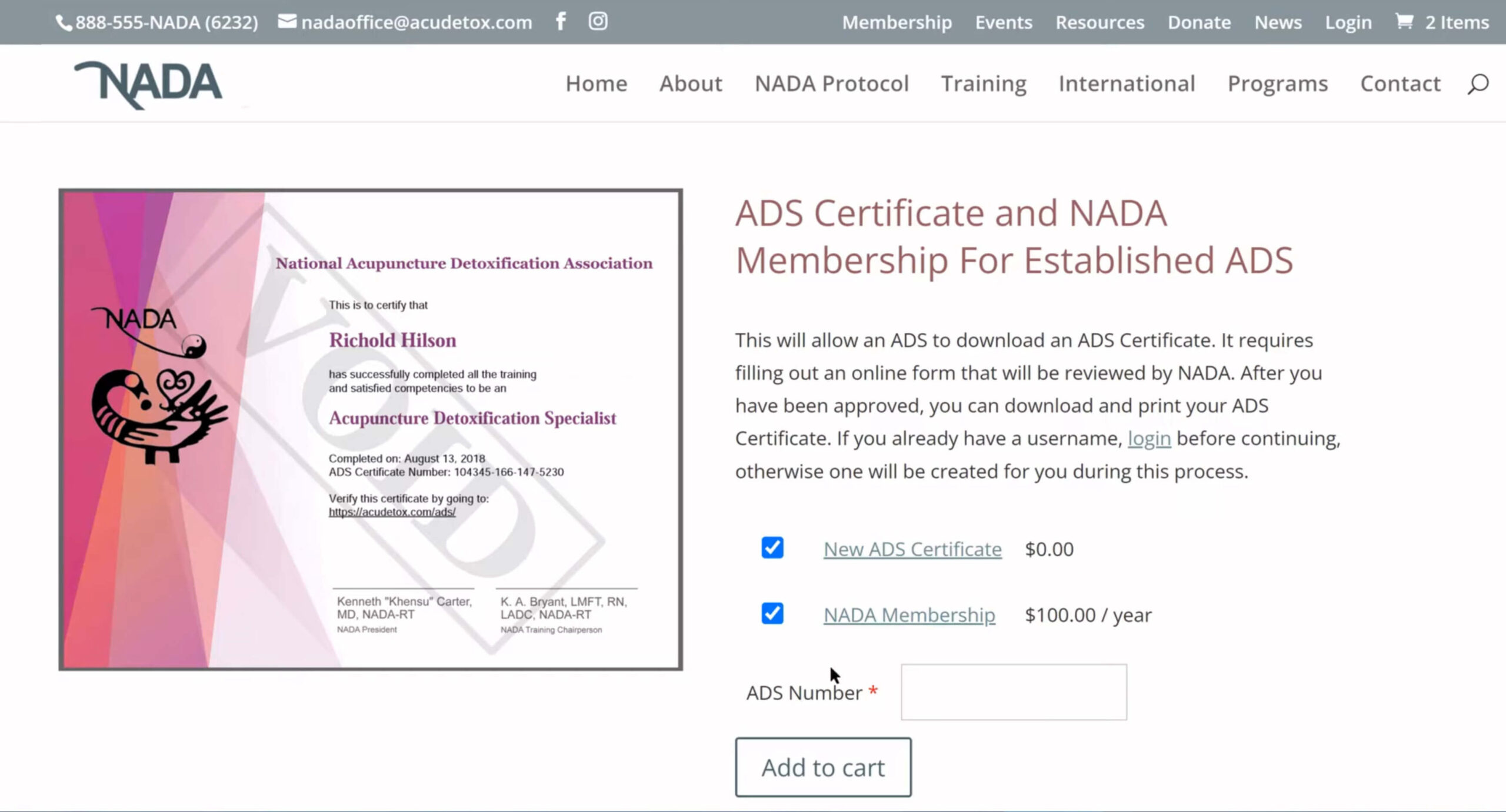 Certification site home page