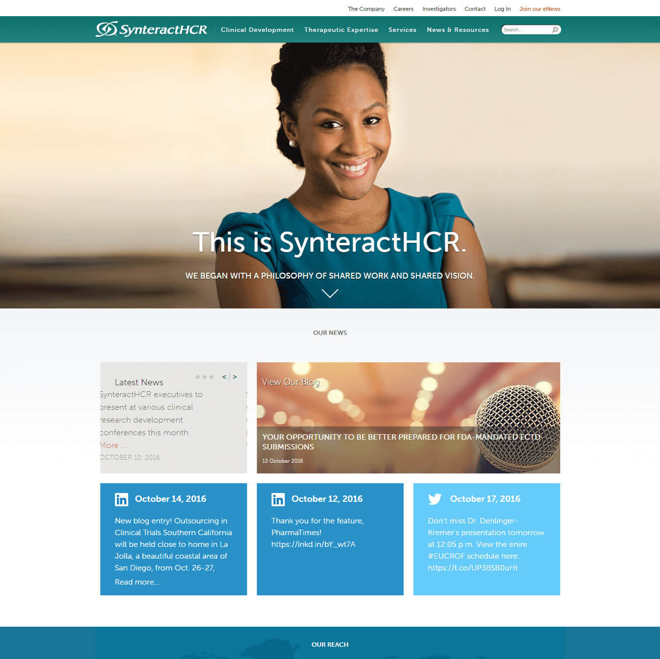 Corporate website maintained as content manager